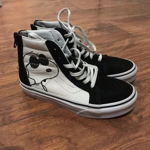 Vans Snoopy High top zip Boys size 13.5